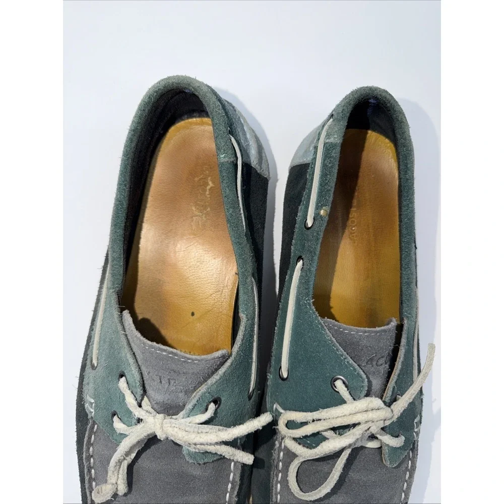 Lacoste Men's Corbon 2 Suede Loafer Boat Shoes Green Gray Size 11.5